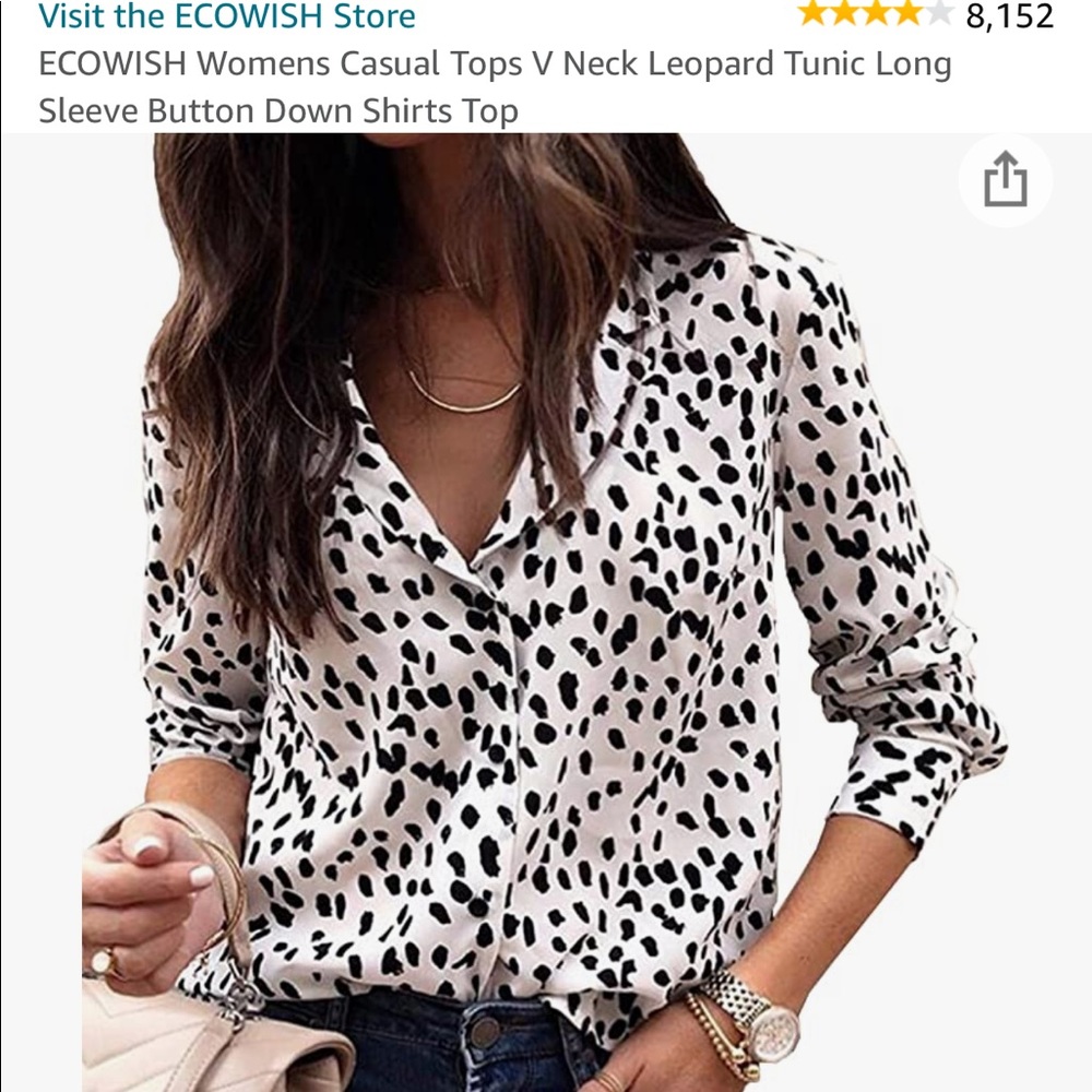 NWOT Cheetah Print Button Down Blouse